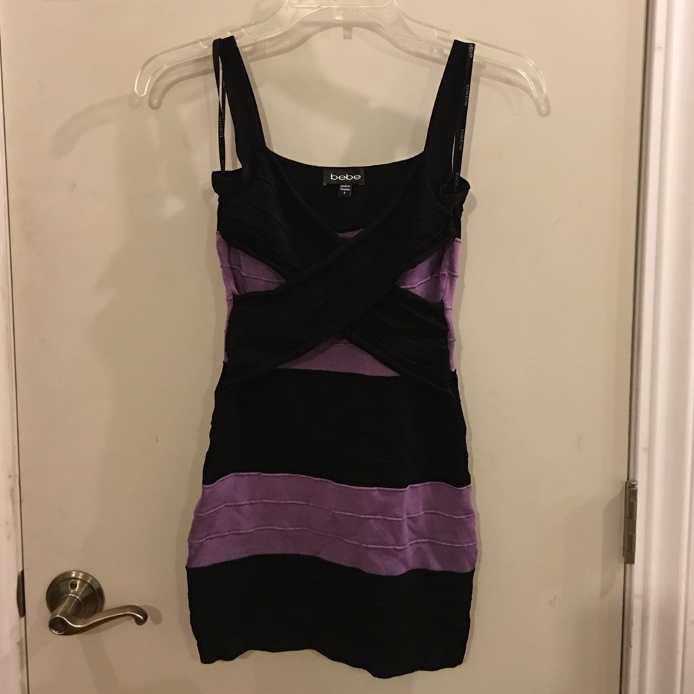 Black and purple bandage dress